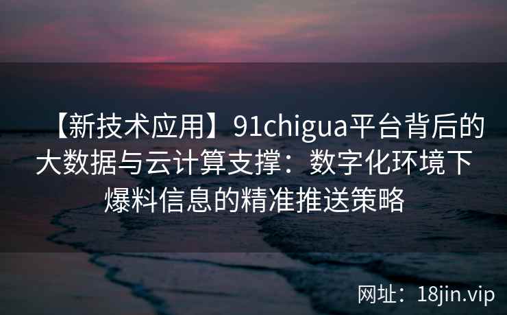 【新技术应用】91chigua平台背后的大数据与云计算支撑：数字化环境下爆料信息的精准推送策略