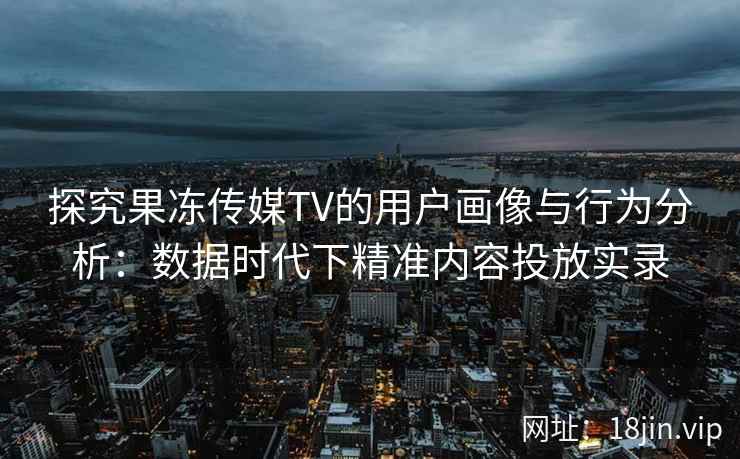 探究果冻传媒TV的用户画像与行为分析：数据时代下精准内容投放实录