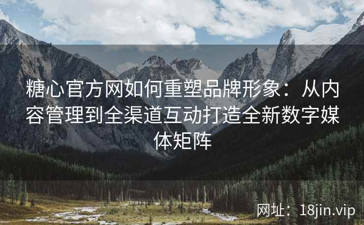 糖心官方网如何重塑品牌形象：从内容管理到全渠道互动打造全新数字媒体矩阵