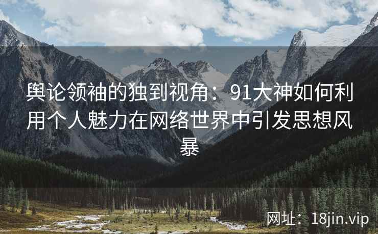 舆论领袖的独到视角：91大神如何利用个人魅力在网络世界中引发思想风暴