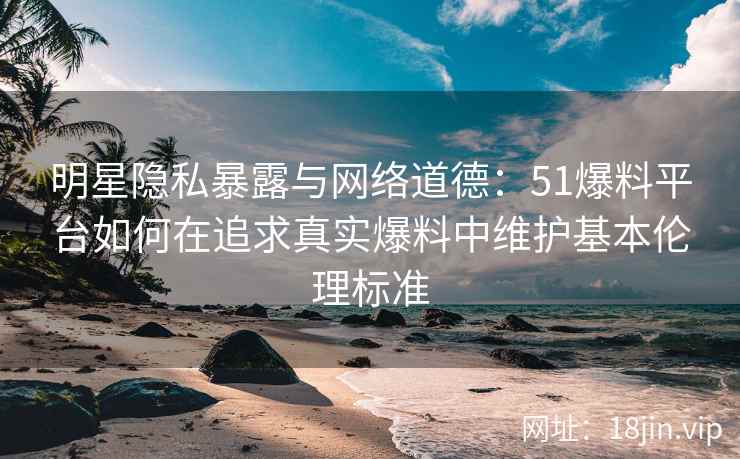 明星隐私暴露与网络道德：51爆料平台如何在追求真实爆料中维护基本伦理标准