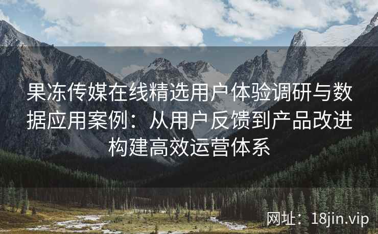果冻传媒在线精选用户体验调研与数据应用案例：从用户反馈到产品改进构建高效运营体系