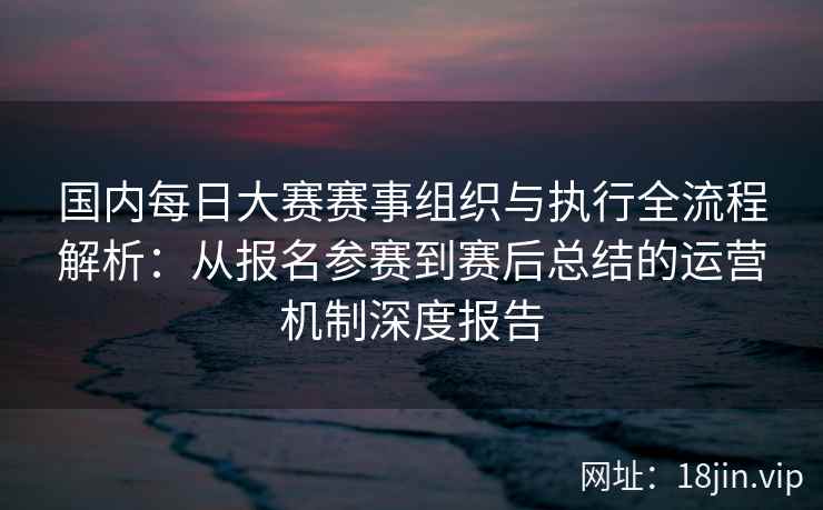 国内每日大赛赛事组织与执行全流程解析：从报名参赛到赛后总结的运营机制深度报告