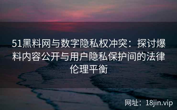 51黑料网与数字隐私权冲突：探讨爆料内容公开与用户隐私保护间的法律伦理平衡